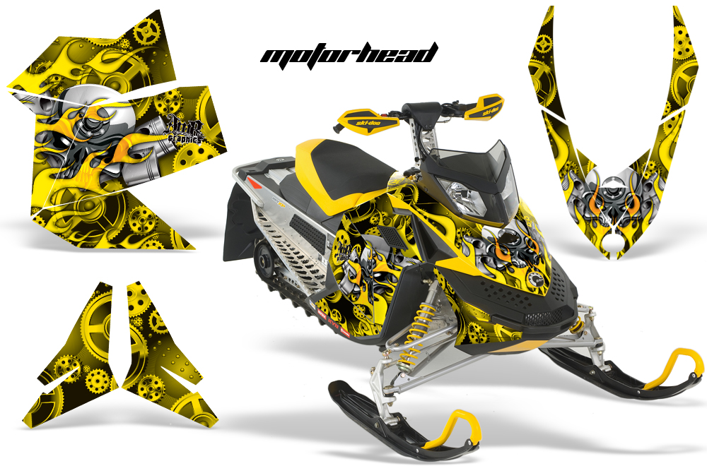 Skidoo REV XP Graphics Kit YELLOW Motorhead